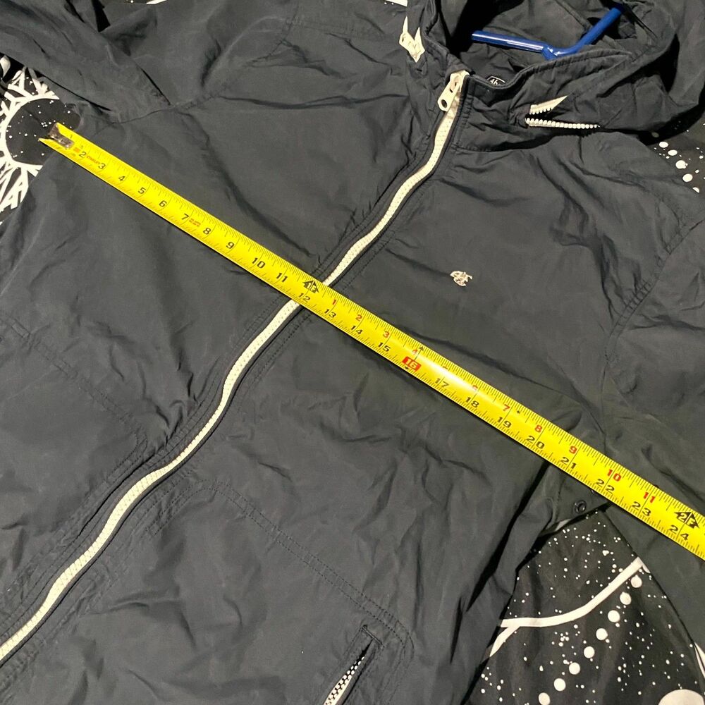 Abercrombie & Fitch Windbreaker Jacket Men's 2XL Black Hooded Full-Zip Outdoor - Picture 5 of 6